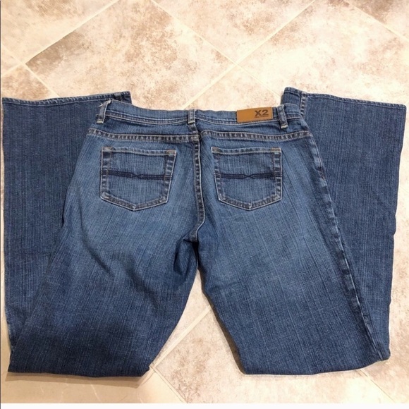 Express distressed medium wash denim flare j… - Picture 4 of 6